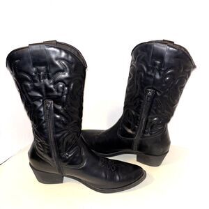 Madden NYC Size 10 Cowgirl Boots Black Western dancing riding nice condition